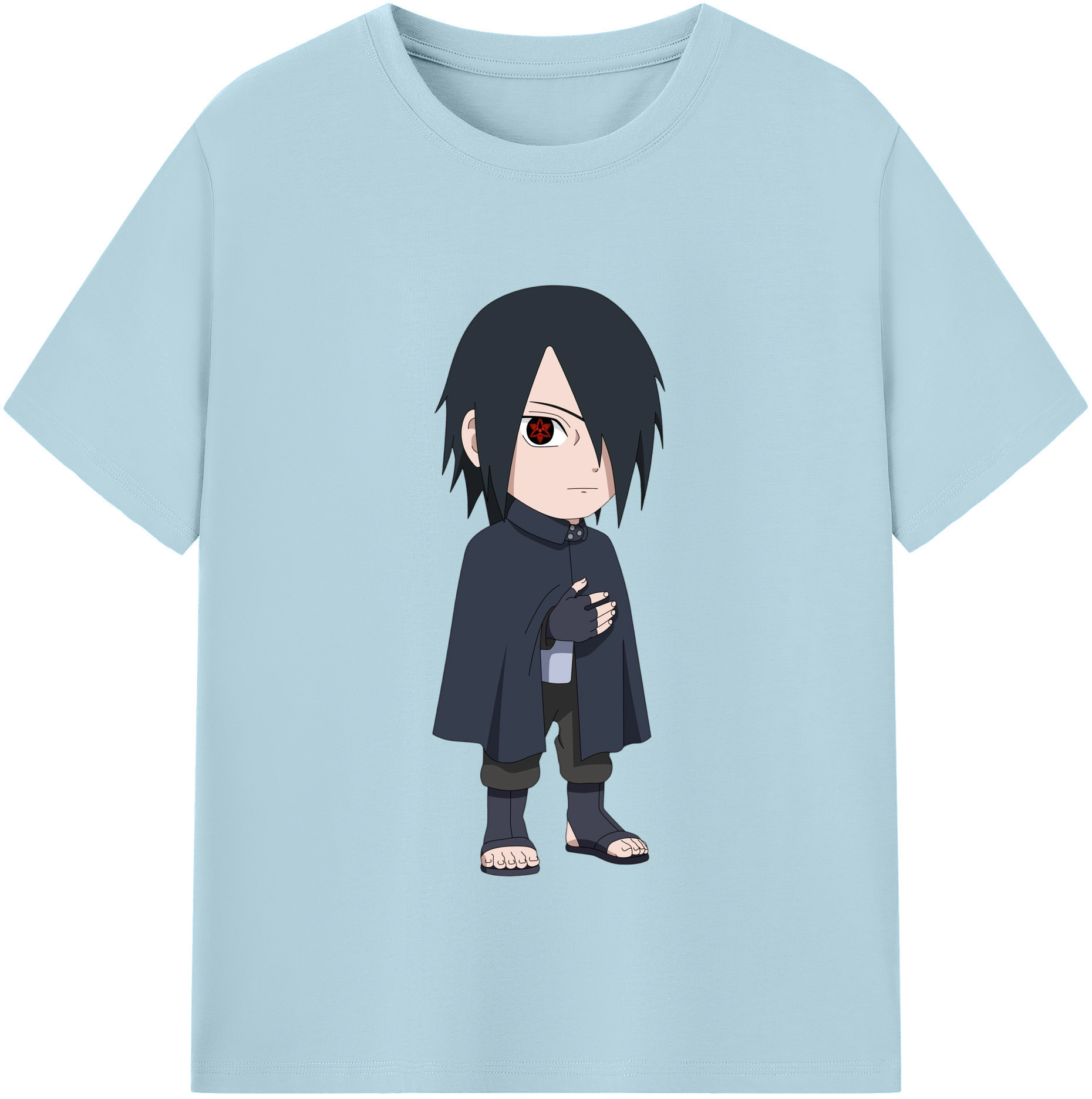 （画像用） NARUTO -ナルト- うちは サスケ Uchiha Sasuke 綿100％半袖Tシャツ（フロントプリント）